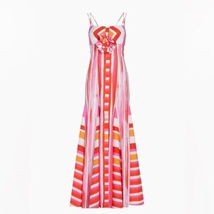 Silvia Tcherassi Catania Rouge Orange Striped Dress